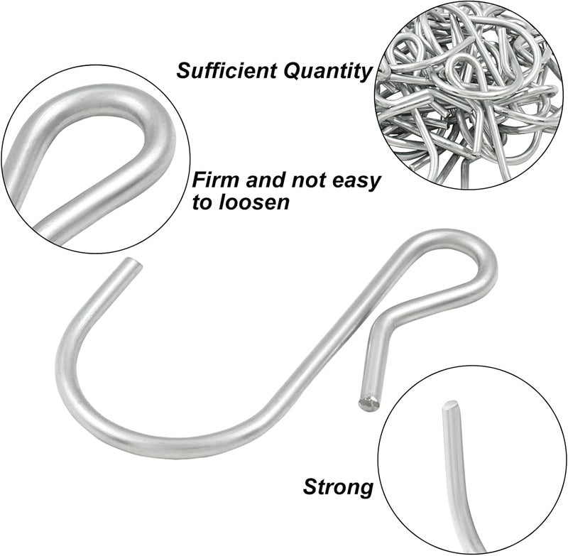Hitefu 40PCS S Shaped Hooks Clip, Stainless Steel Hanging Hooks S Metal Hooks, Suitable for Hanging Jewelry, DIY Crafts, Kitchen Lights, Key Chain(Silver) - Image 4